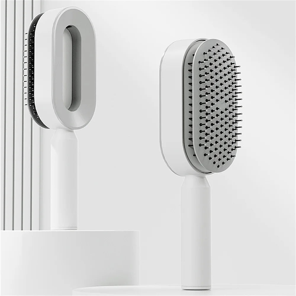 One-Key Quick Self Cleaning Hair Brush