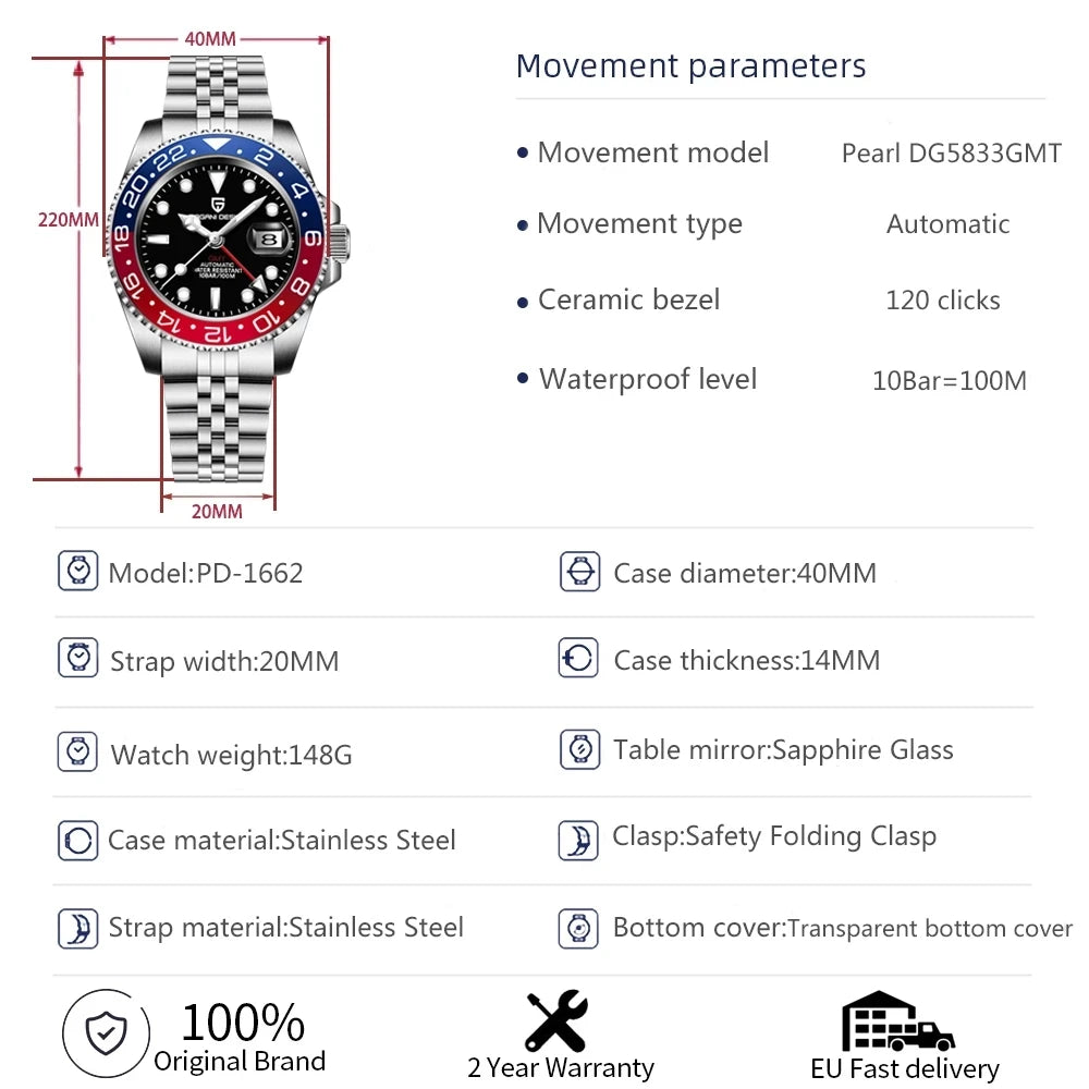 PAGANI DESIGN Version GMT Watches