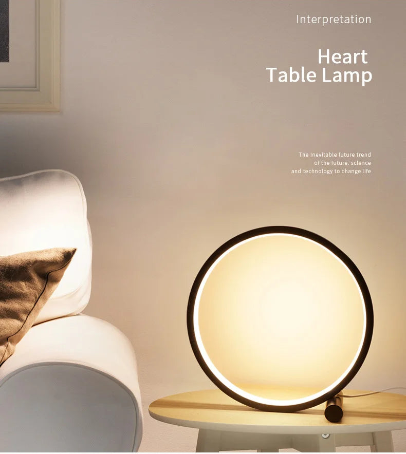 25CM LED Table Lamp Bedroom Circular