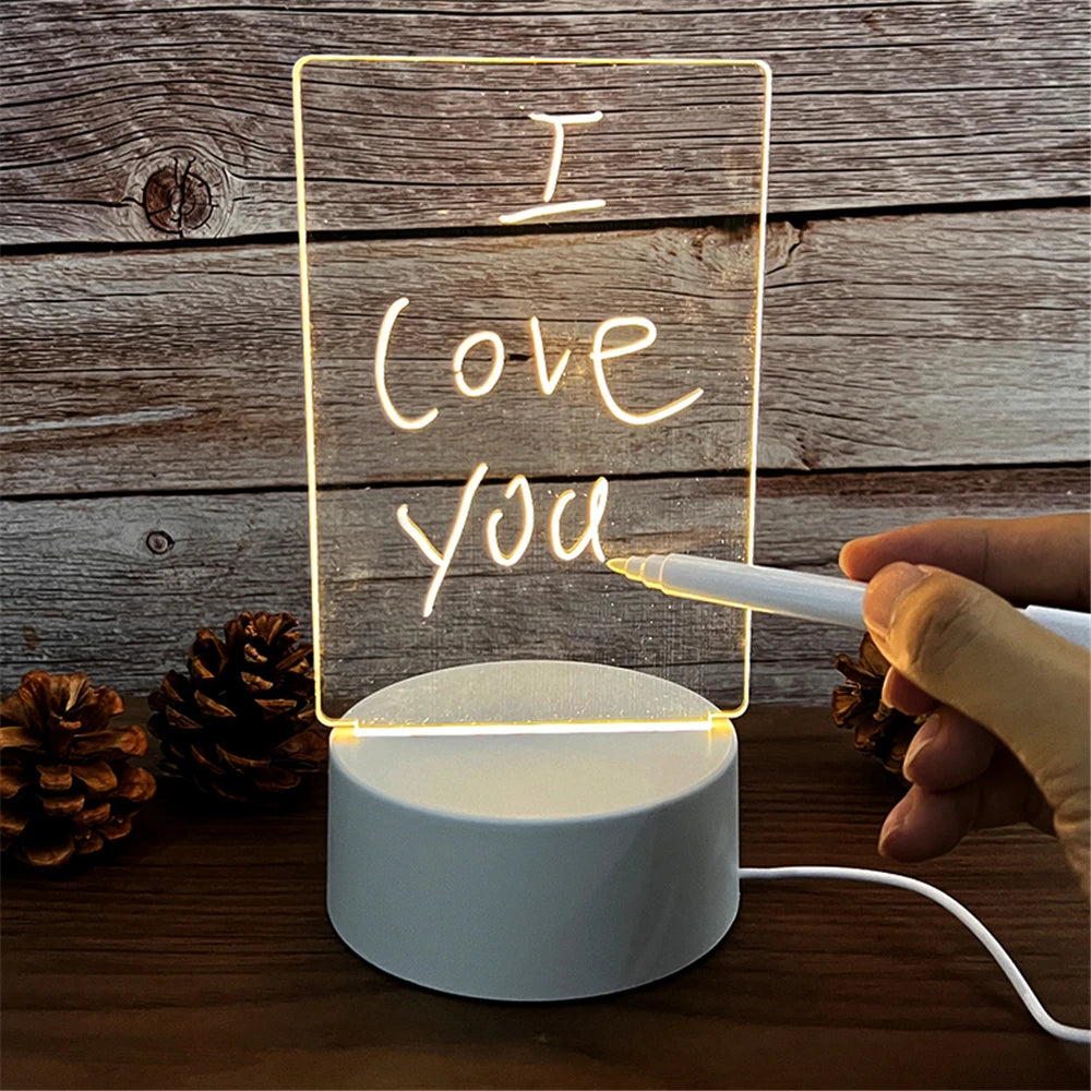 Transparent Message Board Night Light Glowing