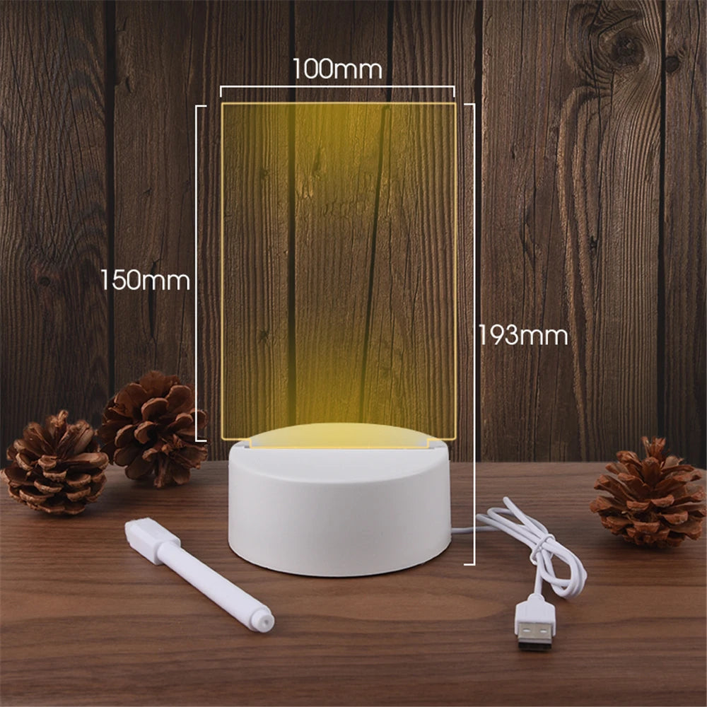 Transparent Message Board Night Light Glowing