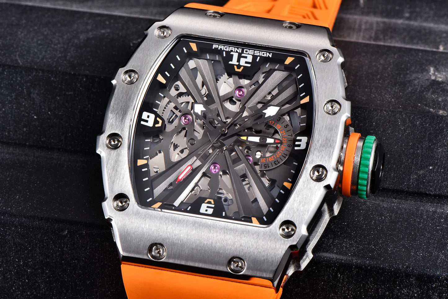 PAGANI DESIGN Men's Quartz Watches VH65 Movt Skeleton