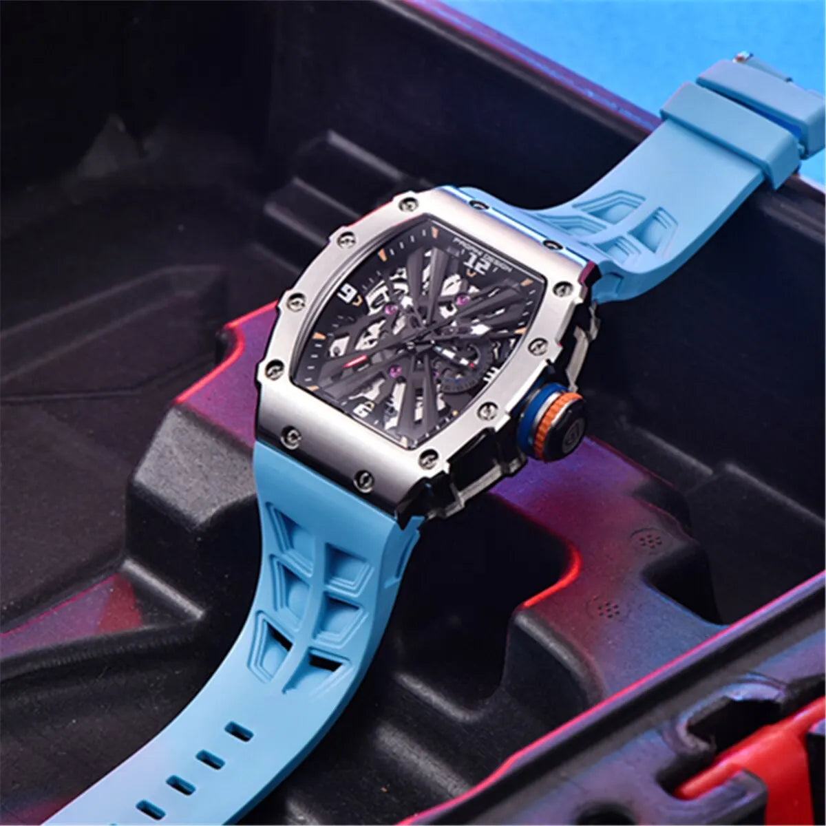 PAGANI DESIGN Men's Quartz Watches VH65 Movt Skeleton