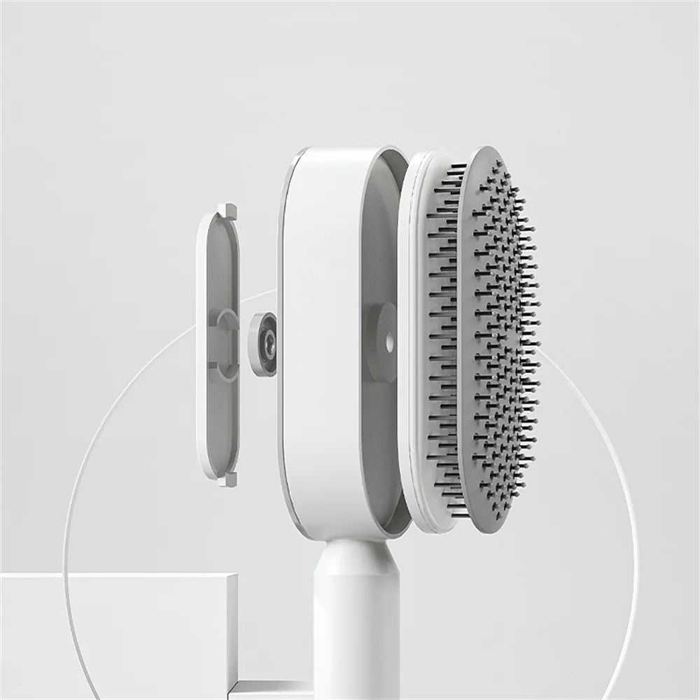 One-Key Quick Self Cleaning Hair Brush