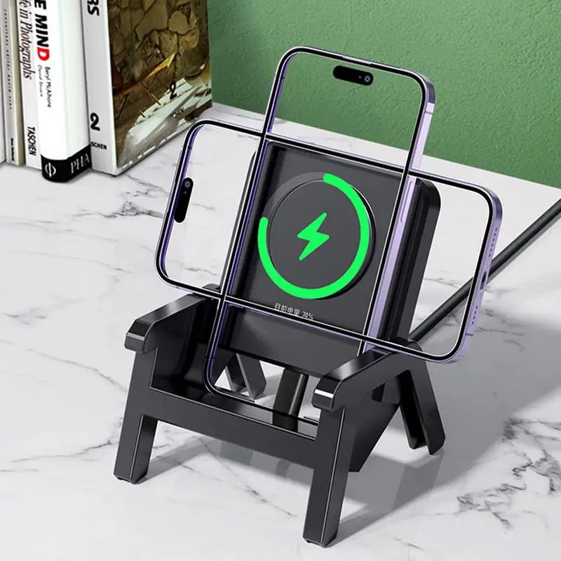 Portable Mini Chair Wireless ChargerMobile Phone Holder 15W