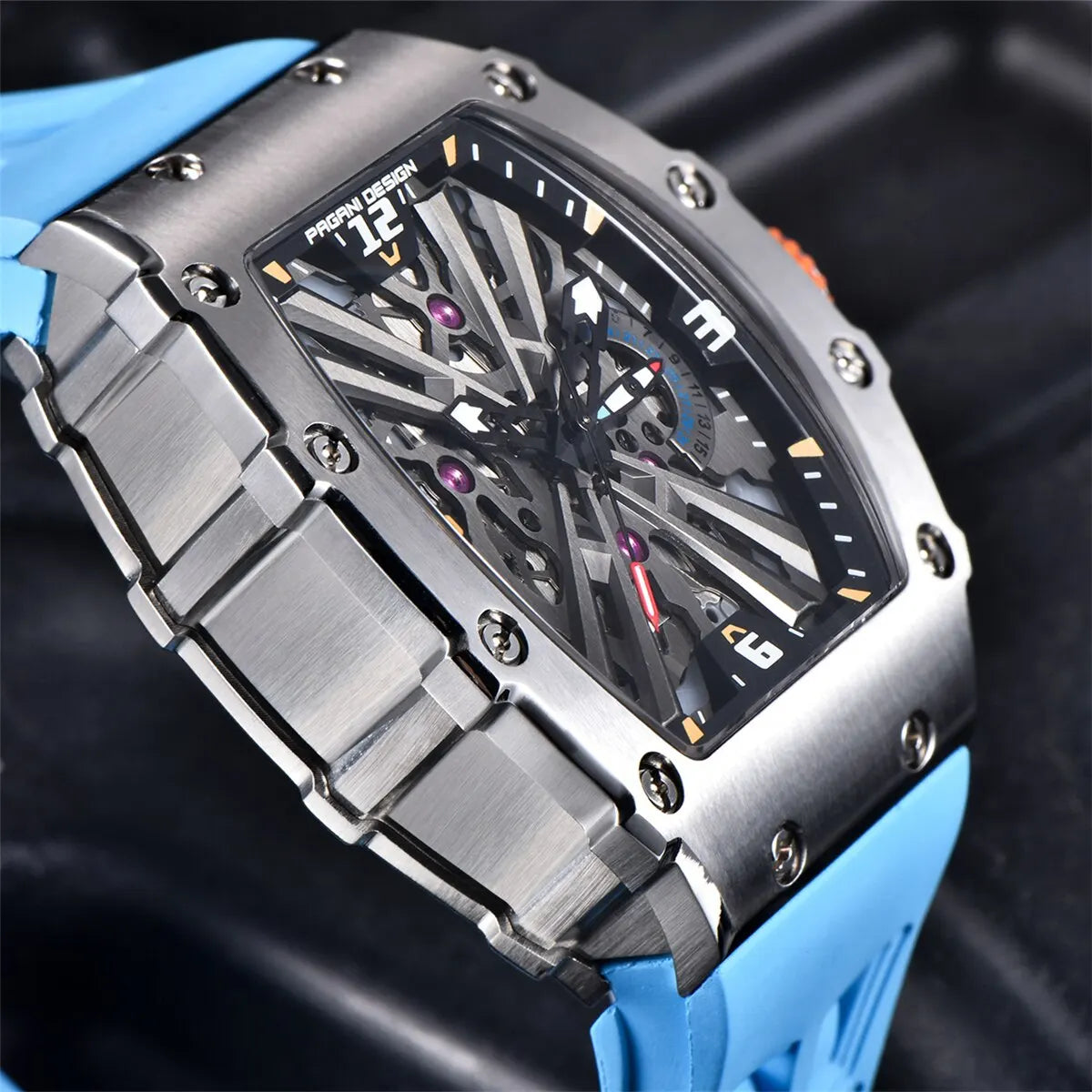 PAGANI DESIGN Men's Quartz Watches VH65 Movt Skeleton