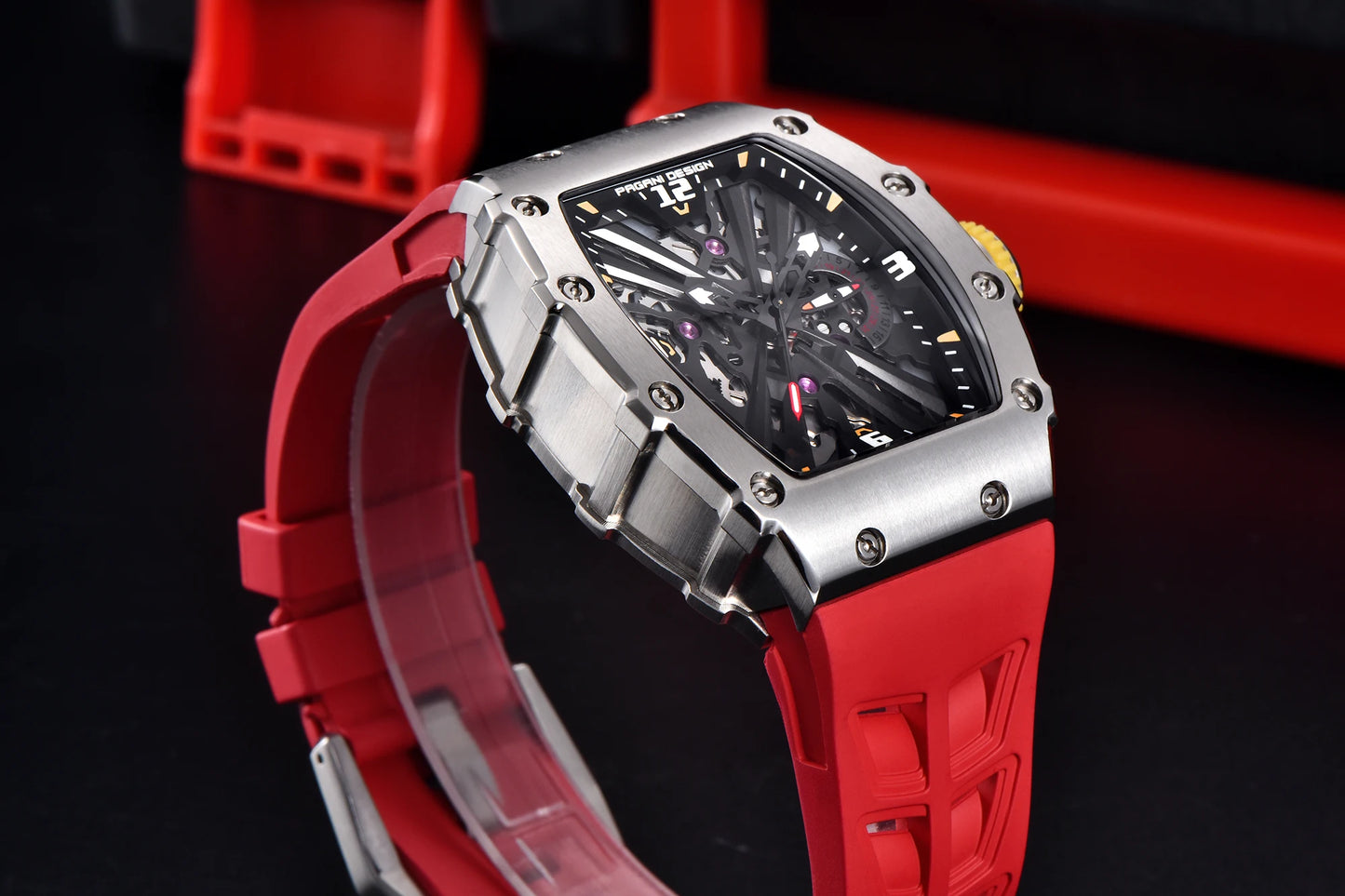 PAGANI DESIGN Men's Quartz Watches VH65 Movt Skeleton