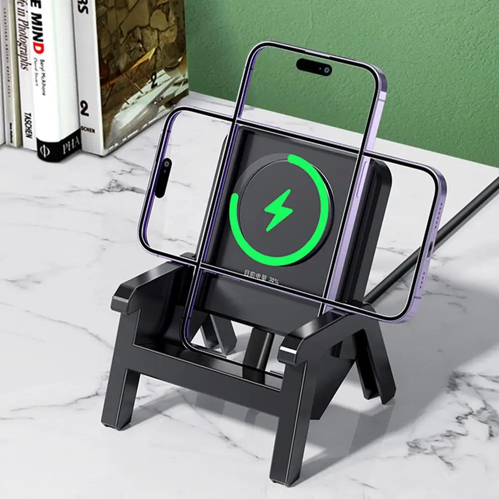 Portable Mini Chair Wireless ChargerMobile Phone Holder 15W