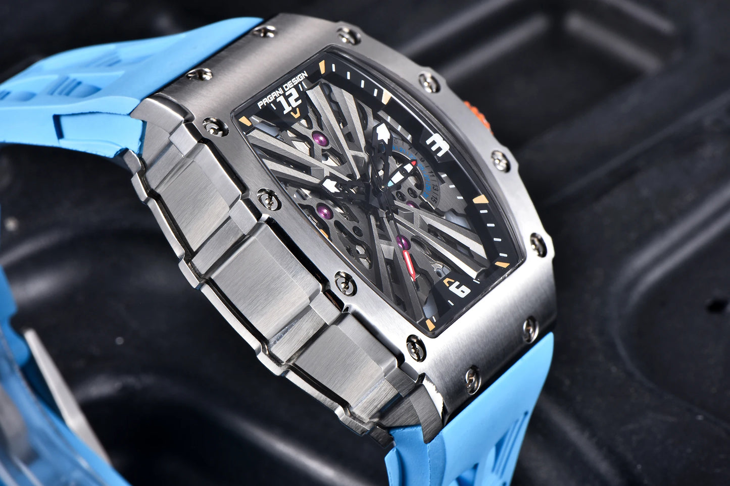 PAGANI DESIGN Men's Quartz Watches VH65 Movt Skeleton