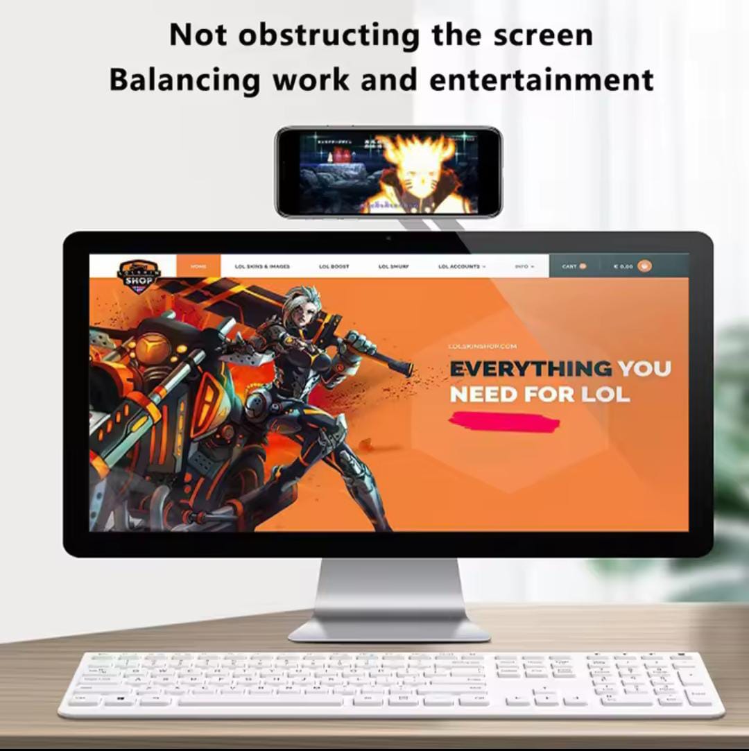 Laptop Phone Stand Metal Expansion Screen Side Mount Magnetic Folding Phone Holder For Xiaomi IPhone Pc Pointer Support / Bracket - Image 2