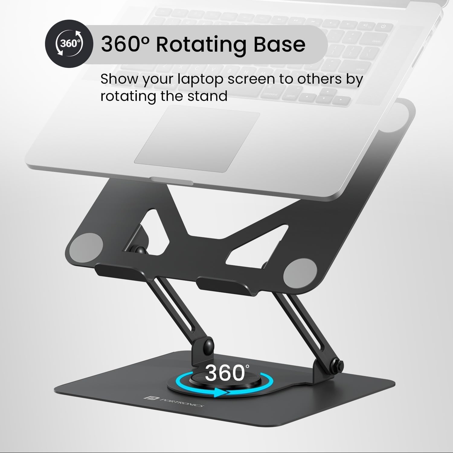 Adjustable Laptop Stand with 360° Rotating Base - Image 2